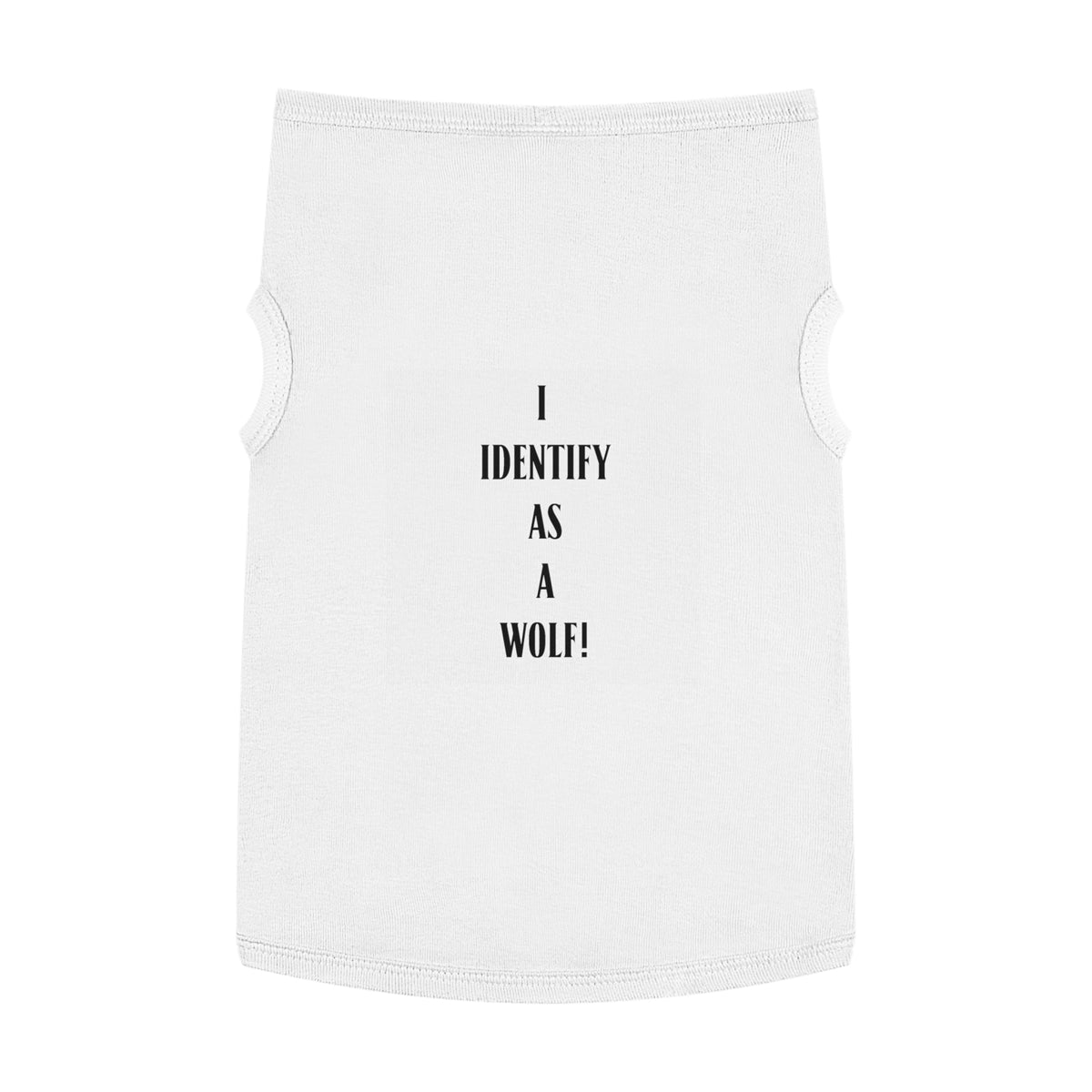 Pet Tank Top — "I Identify as a Wolf!" Pink Dog/Cat Shirt