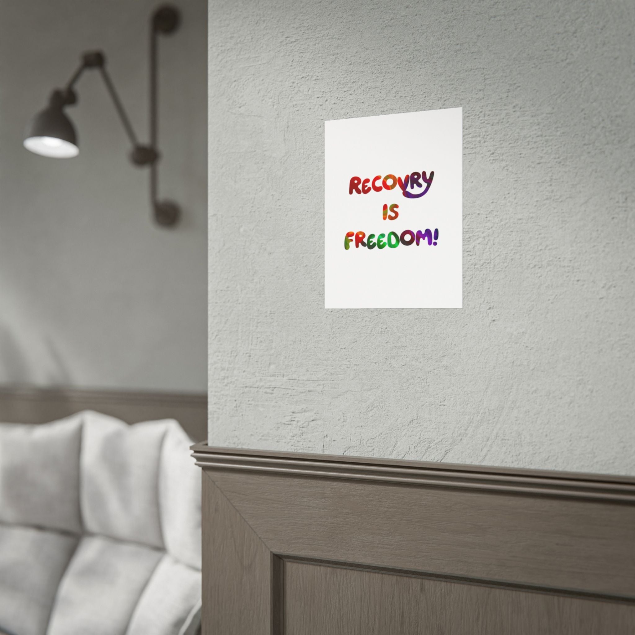 Recovery Is Freedom Poster - Colorful Inspirational Mental Health Wall Art