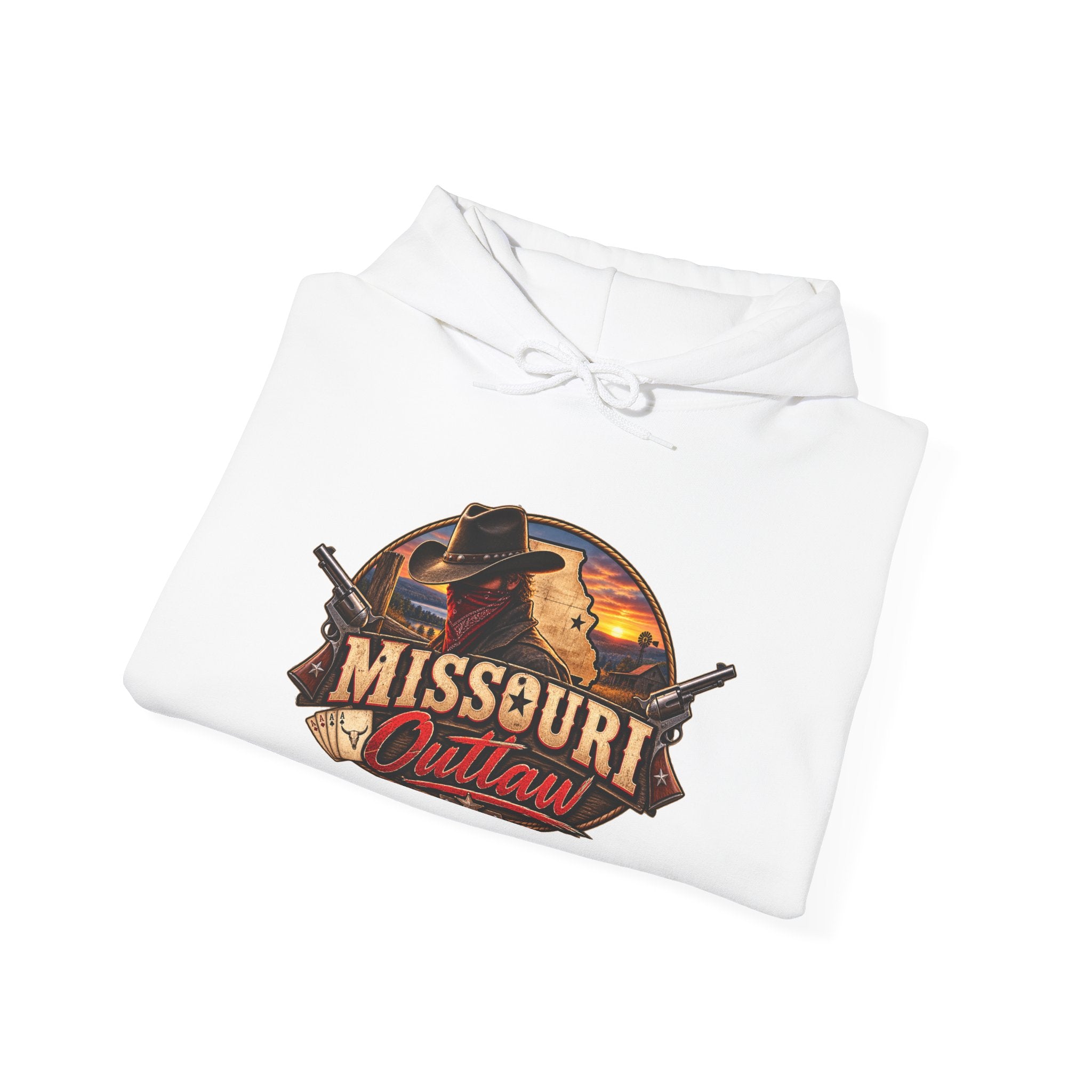 Missouri Outlaw Hoodie - Western Cowboy Graphic Pullover
